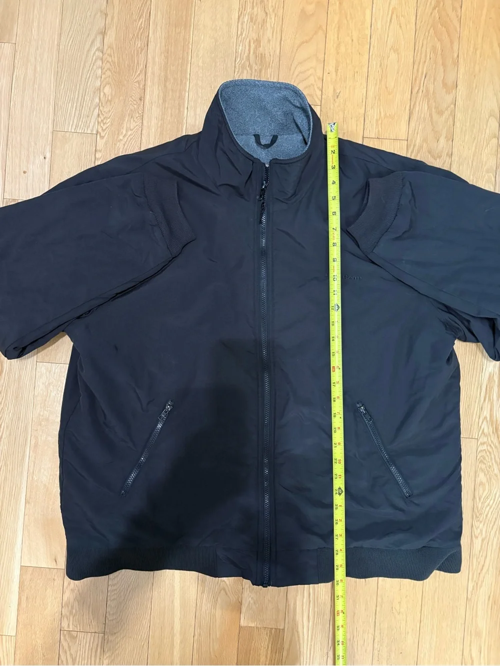 L.L. Bean Vintage Warm-Up Jacket Fleece Lined Black XL Bomber Gorpcore